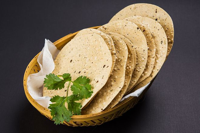 Roasted-papad Low-calorie healthy nibble recipes