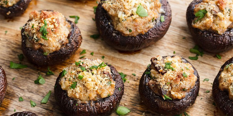 Stuffed-Mushrooms Low-calorie healthy starters