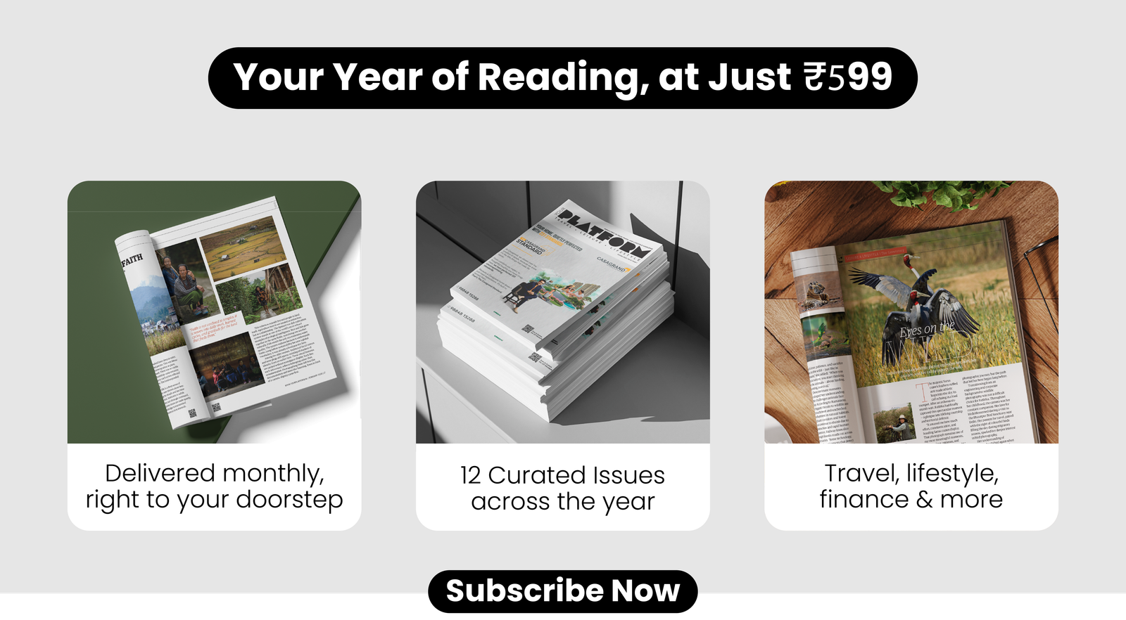 Your Year of Reading at Just ₹599 – Delivered monthly · 12 Curated Issues · Travel lifestyle finance – Subscribe Now
